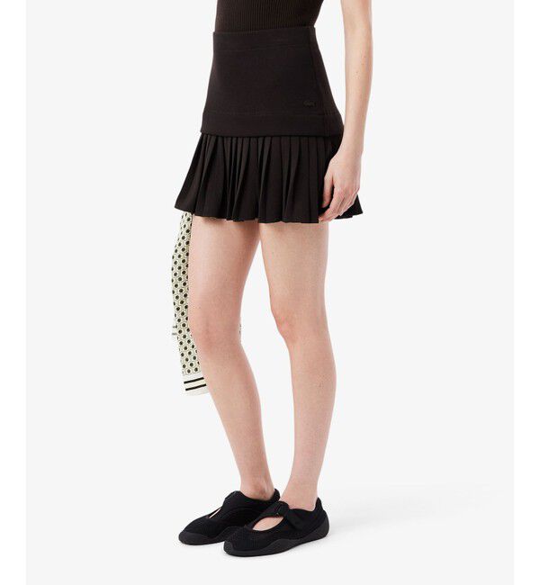 LACOSTE「レイヤード切り替えプリーツミニスカート」|スカート|