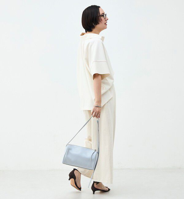 Rie Miller「ウォッシャブルョーポロ襟ハーフスリーブジゼットダンボール」|ポロシャツ|