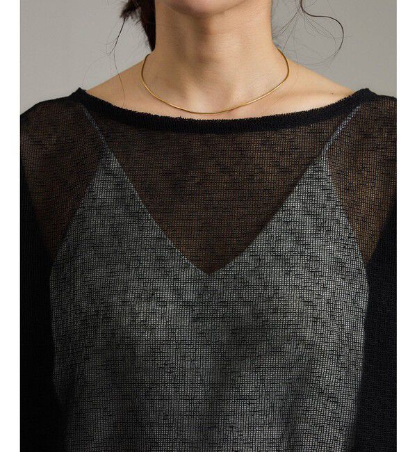 SALON adam et rope'「リネンブレンドメッシュロングスリーブプルオーバー」|ニット・セーター|