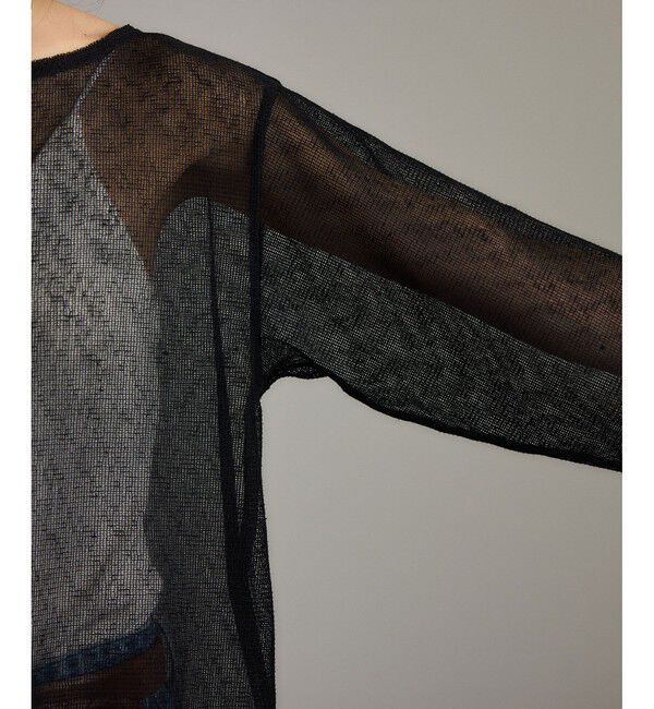 SALON adam et rope'「リネンブレンドメッシュロングスリーブプルオーバー」|ニット・セーター|