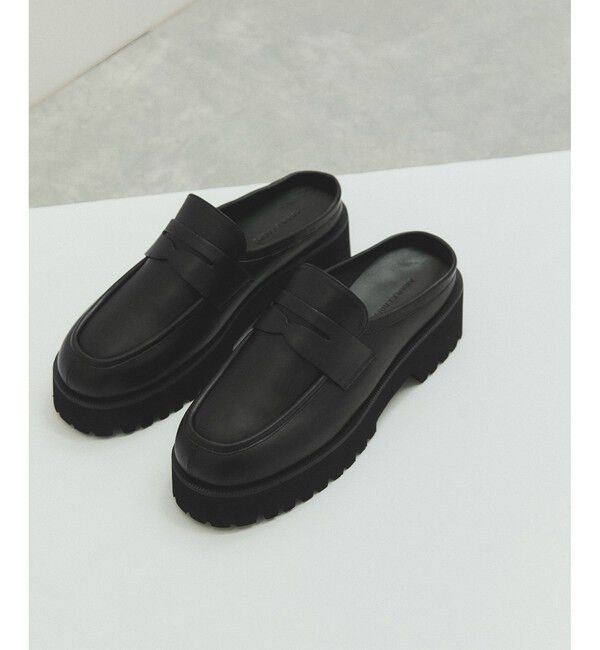 ADAM ET ROPE'「【サステナブル】ラウンドローファークロッグ」|その他|ブラック(01)