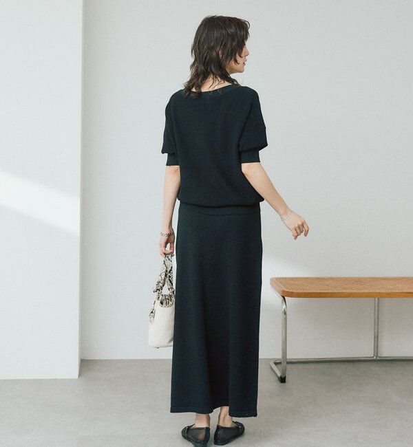  「【手洗い可能】ギマコットン片畦Vネックニット」|ニット・セーター|