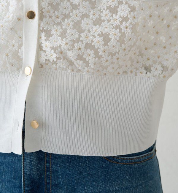  「コクーンスリーブフラワーカーデ」|ニット・セーター|
