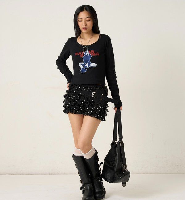  「シャーロットパターンメッシュトップス」|Tシャツ・カットソー|