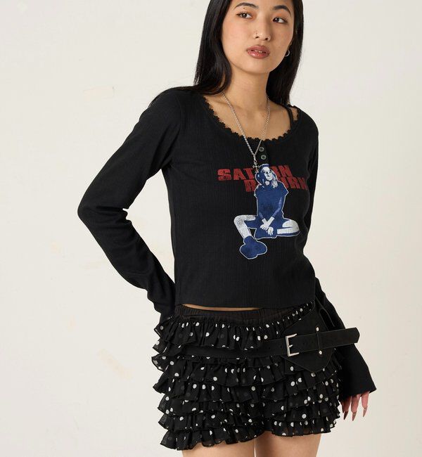  「シャーロットパターンメッシュトップス」|Tシャツ・カットソー|