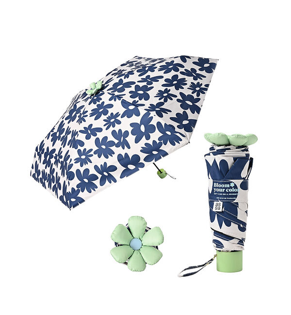 collex「Ohana Parasol 折りたたみ日傘   フラワー【assa】」|傘|ネイビー
