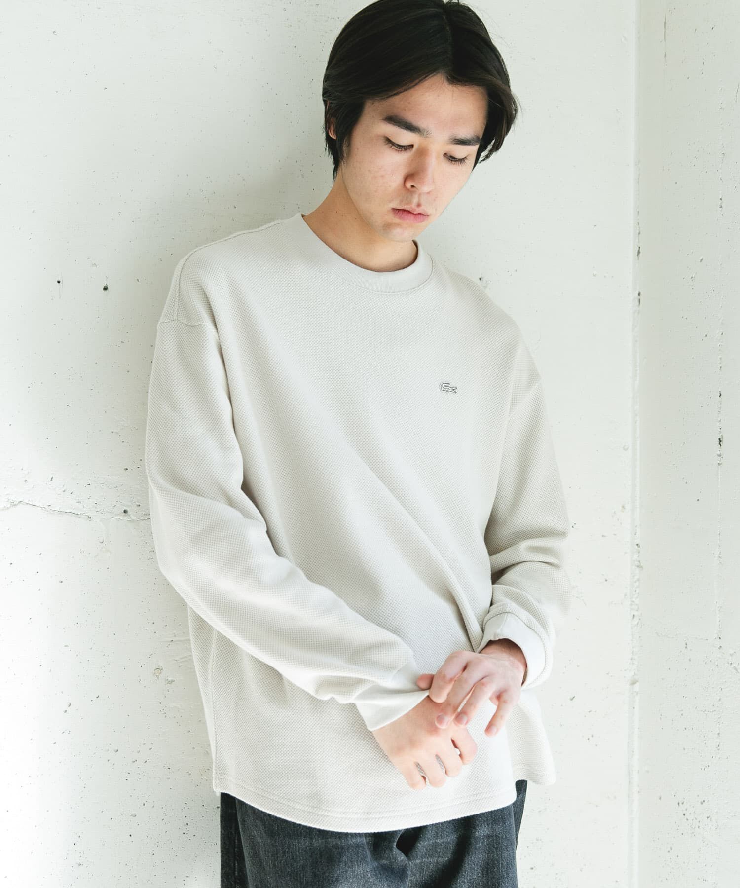 URBAN RESEARCH DOORS「『別注』LACOSTE&times;DOORS　THICK PIQUE ROUND LONG-SLEEVE」|Tシャツ・カットソー|