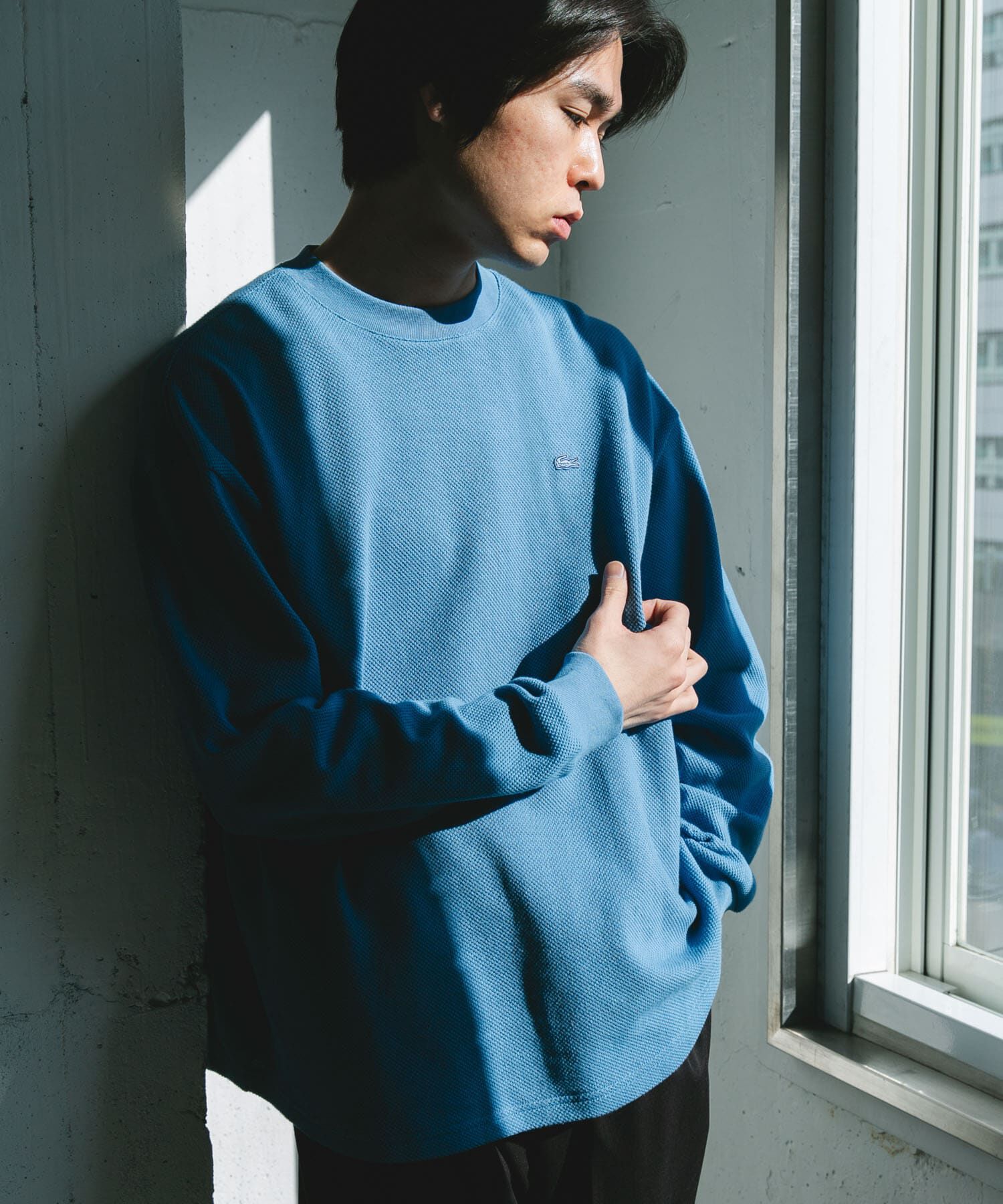 URBAN RESEARCH DOORS「『別注』LACOSTE&times;DOORS　THICK PIQUE ROUND LONG-SLEEVE」|Tシャツ・カットソー|