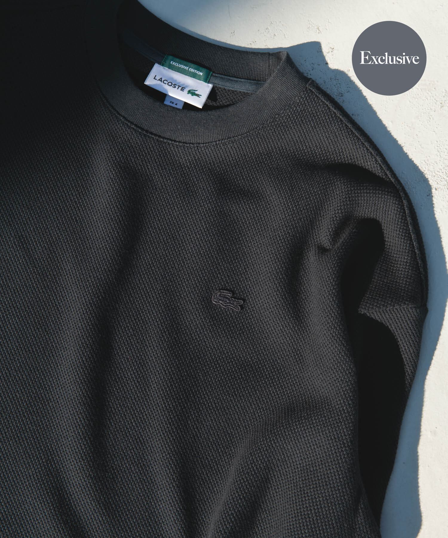URBAN RESEARCH DOORS「『別注』LACOSTE&times;DOORS　THICK PIQUE ROUND LONG-SLEEVE」|Tシャツ・カットソー|ネイビー