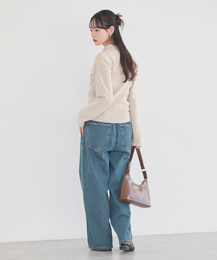 earth music&ecology「襟付きニットアンサンブル」|カーディガン|