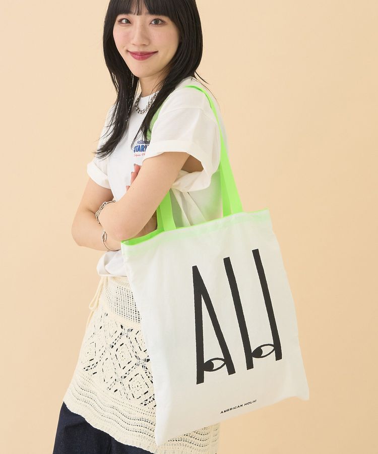 AMERICAN HOLIC「カラーハンドルホリホリトートバッグ」|トートバッグ|Lime Green