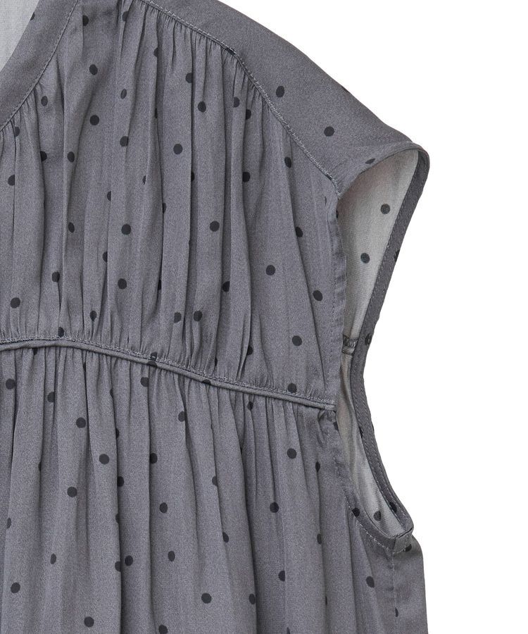 YECCA VECCA「ドット柄ギャザーブラウス」|シャツ・ブラウス|