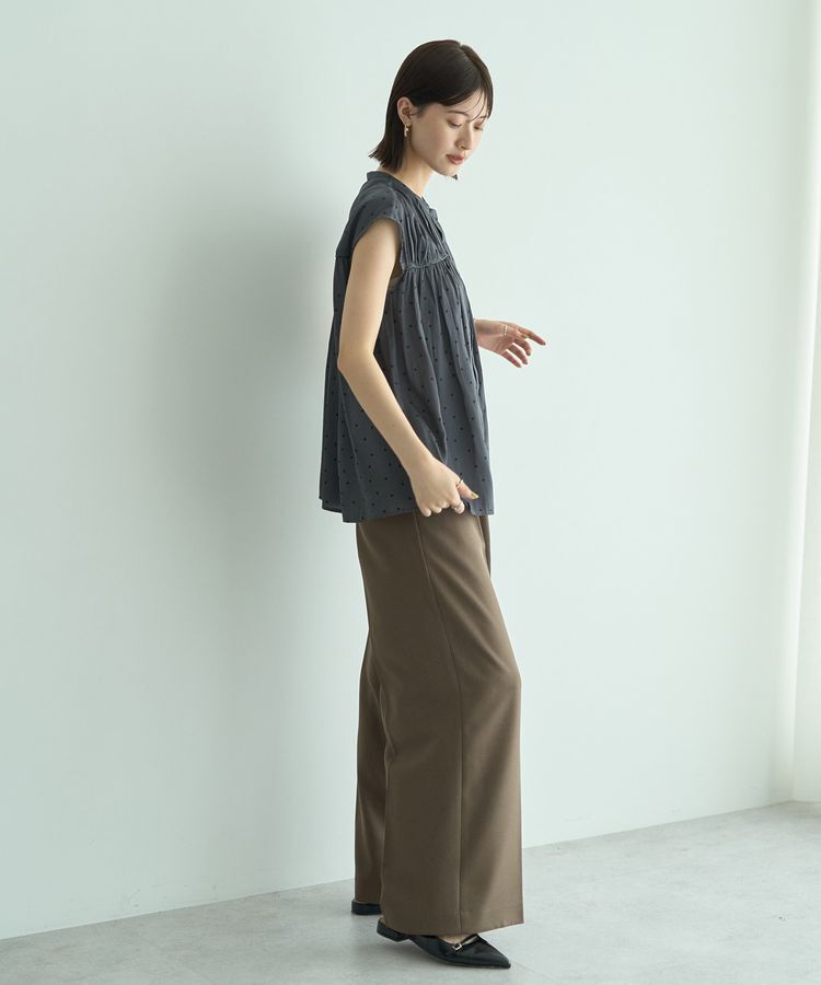 YECCA VECCA「ドット柄ギャザーブラウス」|シャツ・ブラウス|