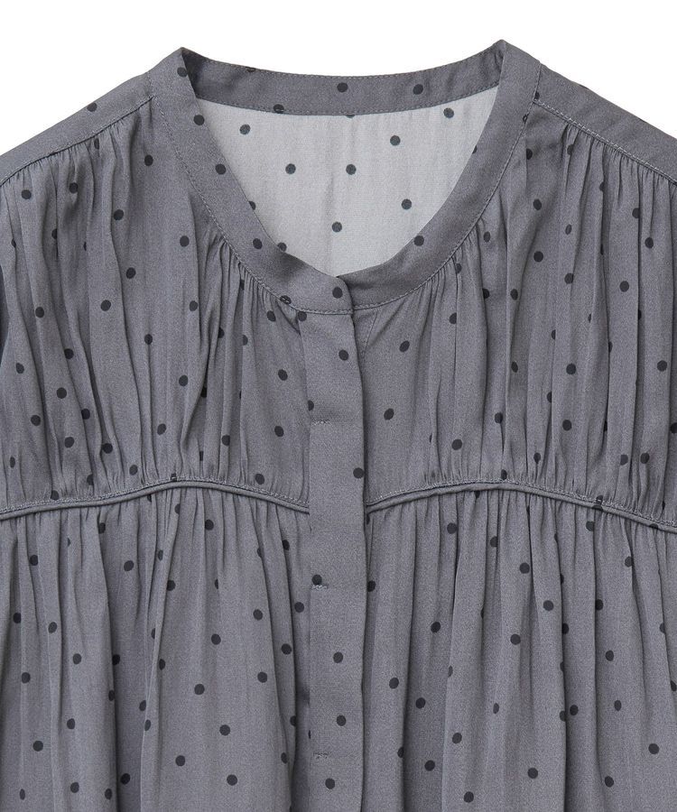 YECCA VECCA「ドット柄ギャザーブラウス」|シャツ・ブラウス|