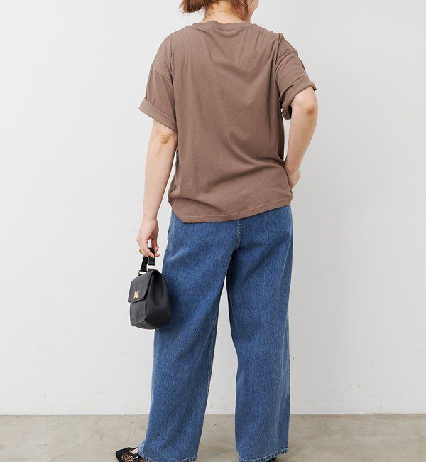  「ベルト付き綿麻デニムパンツ」|デニム|