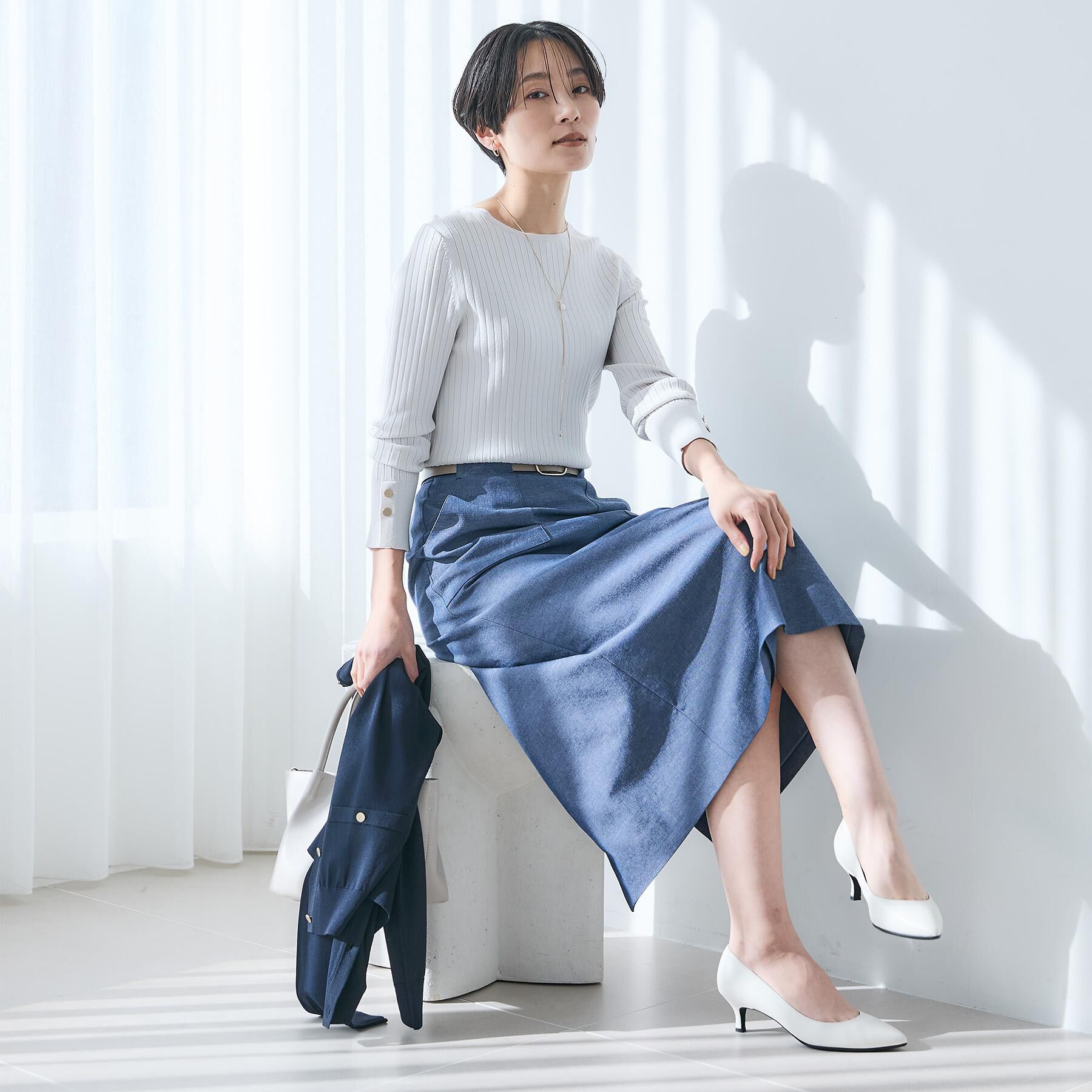 UNTITLED「【アンサンブル可/洗える】ワイドリブニット」|ニット・セーター|