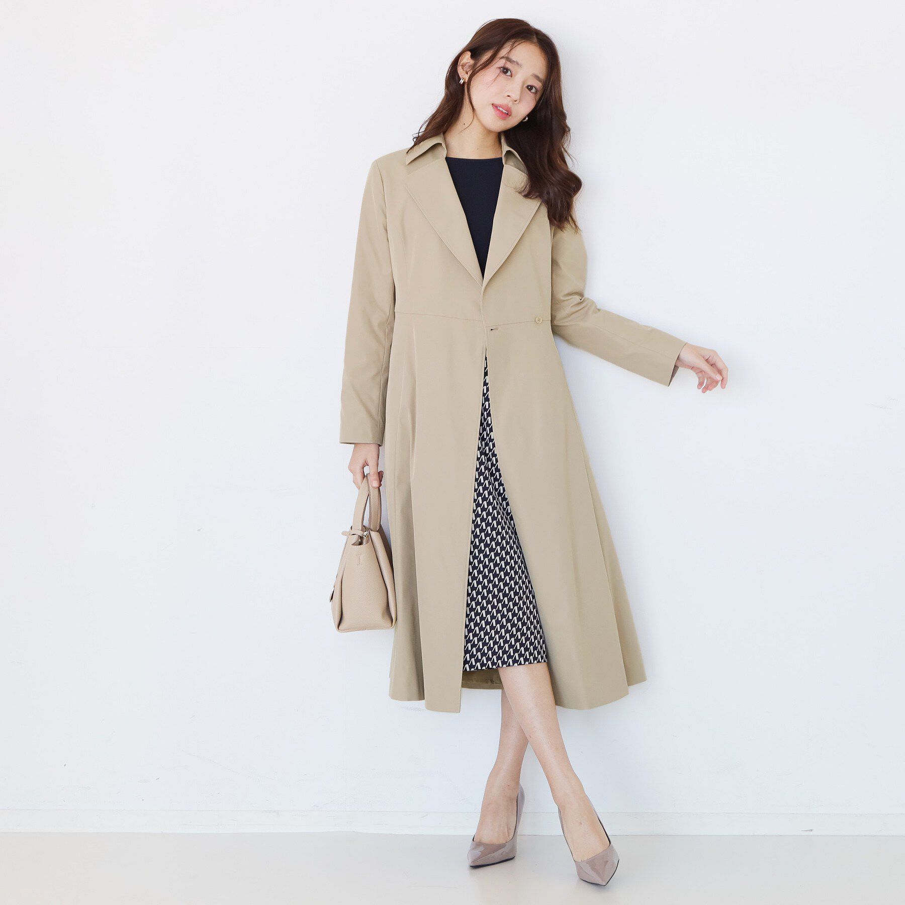 COUP DE CHANCE「【きれいめ羽織り】Aラインドレスコート」|トレンチコート|