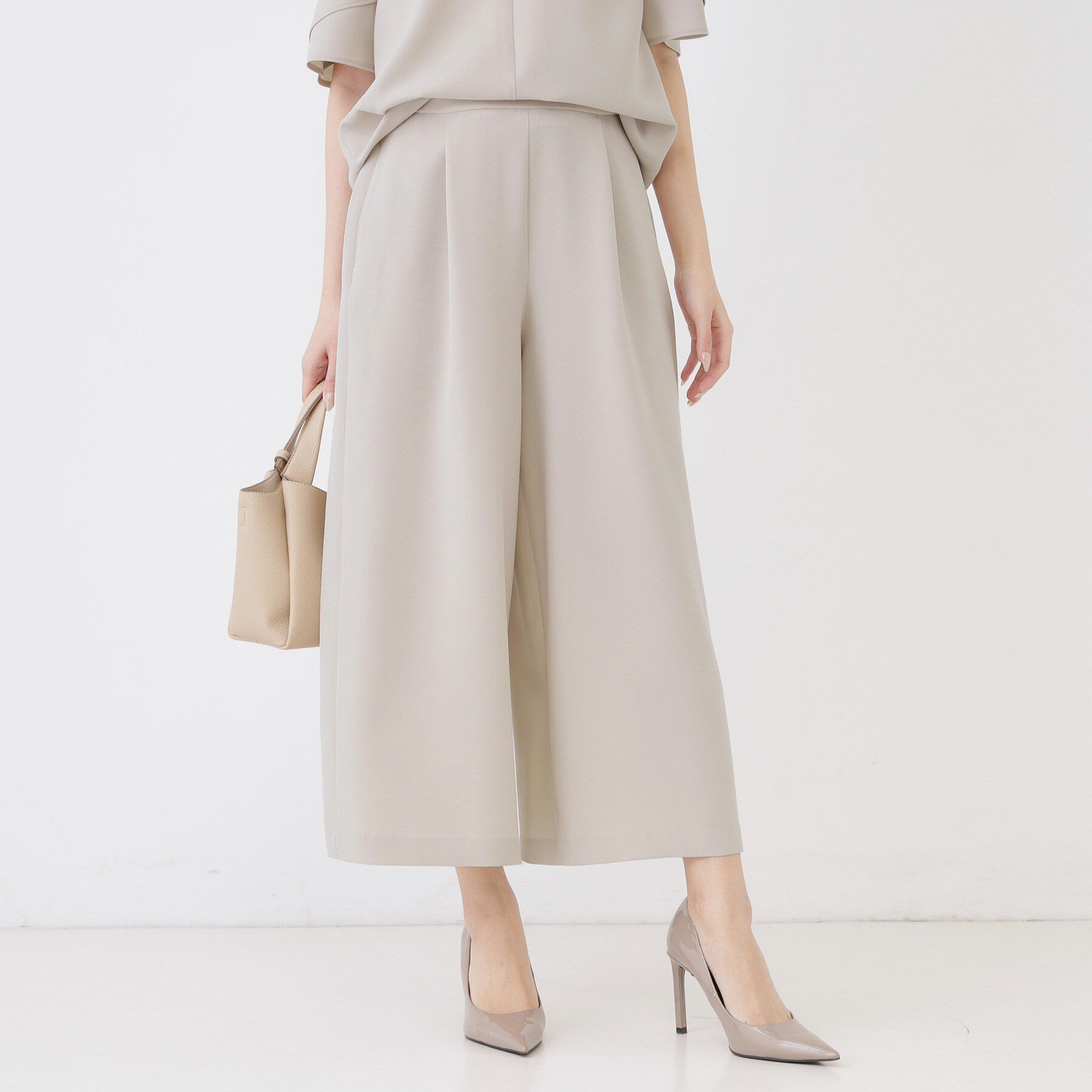 COUP DE CHANCE「【手洗い可／日本製／セットアップ可】ワイドパンツ」|その他|ベージュ(052)