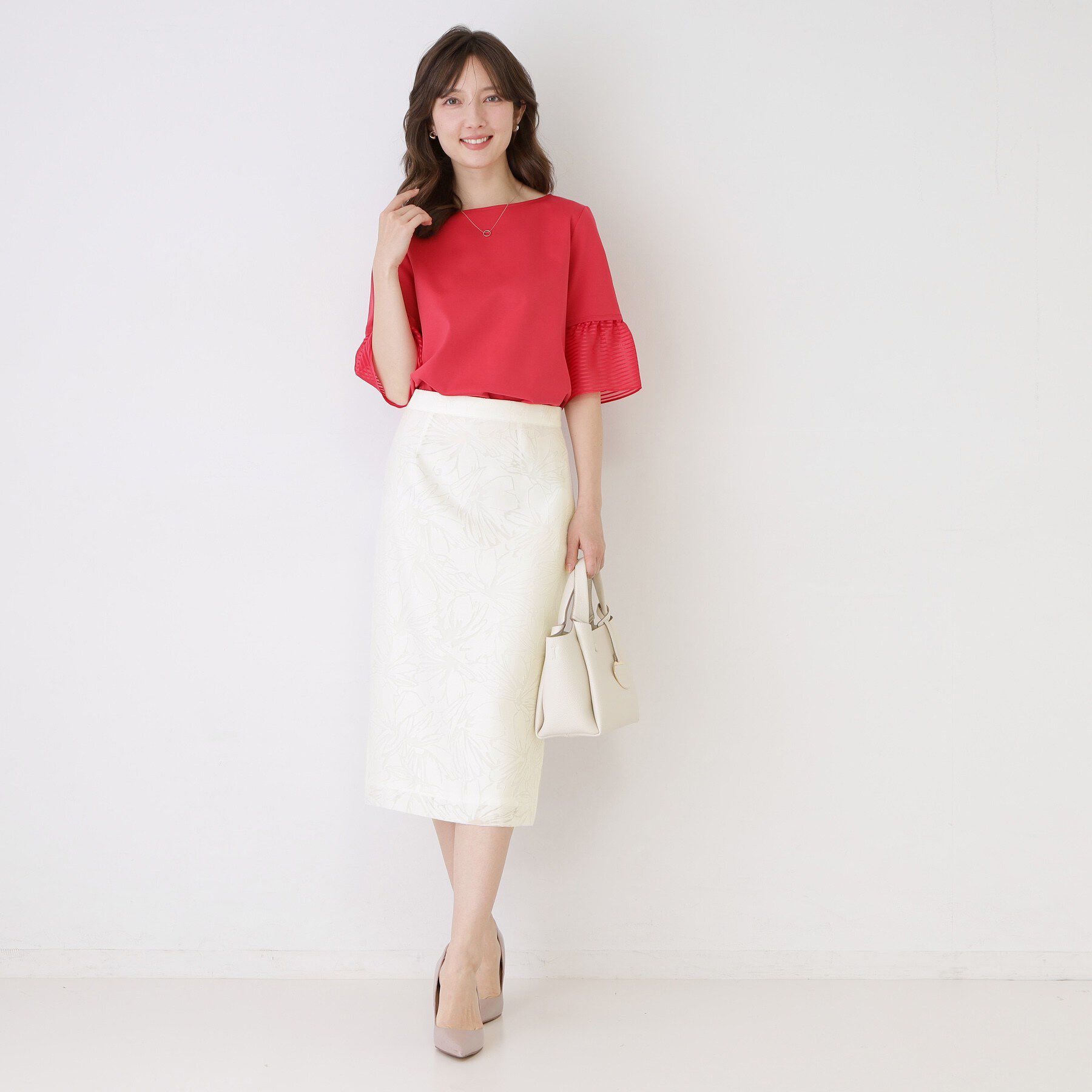 COUP DE CHANCE「【手洗い可／日本製／セットアップ可】オパール加工タイトスカート」|スカート|