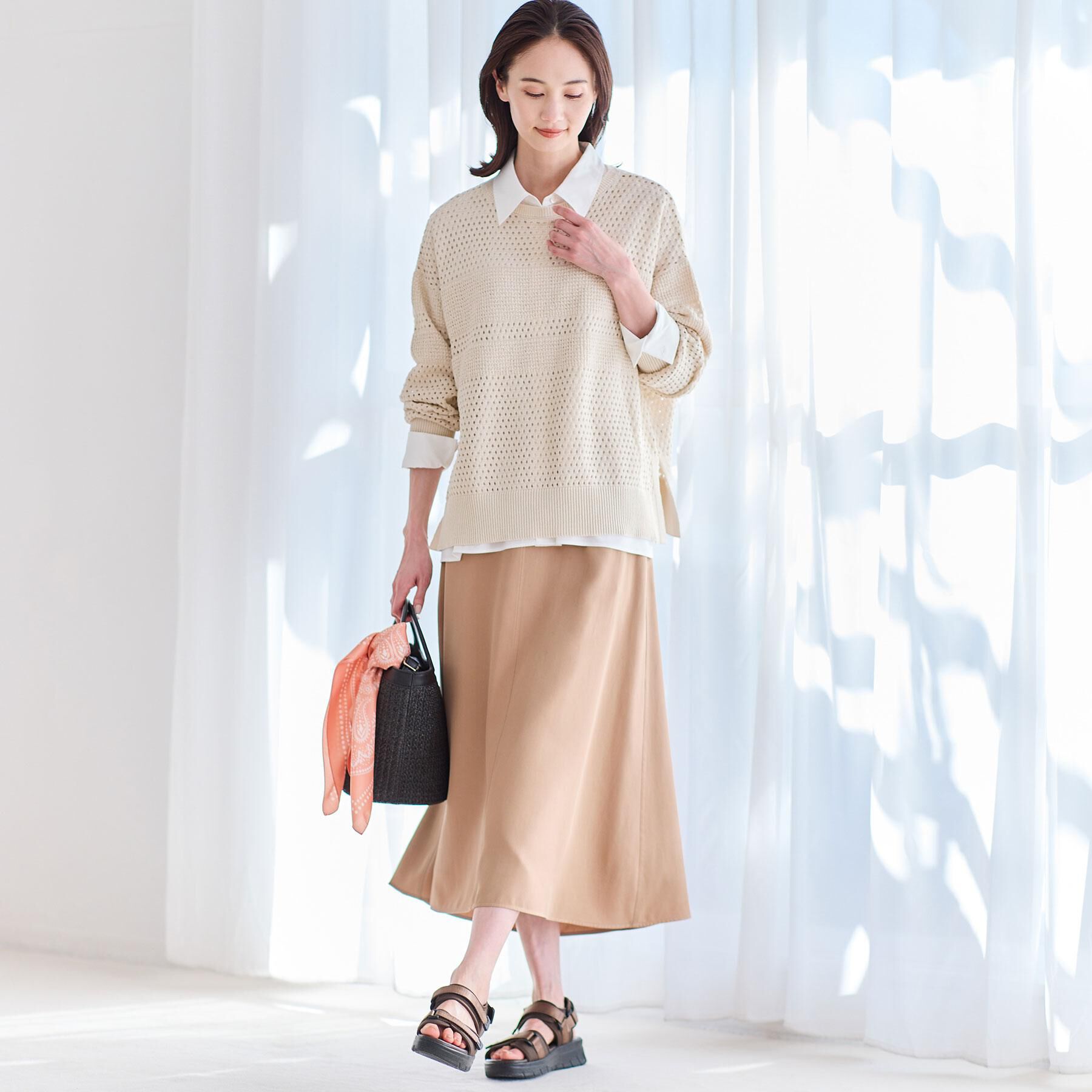 Reflect「【レイヤードにおすすめ◎】メッシュ風ドライタッチニット」|ニット・セーター|