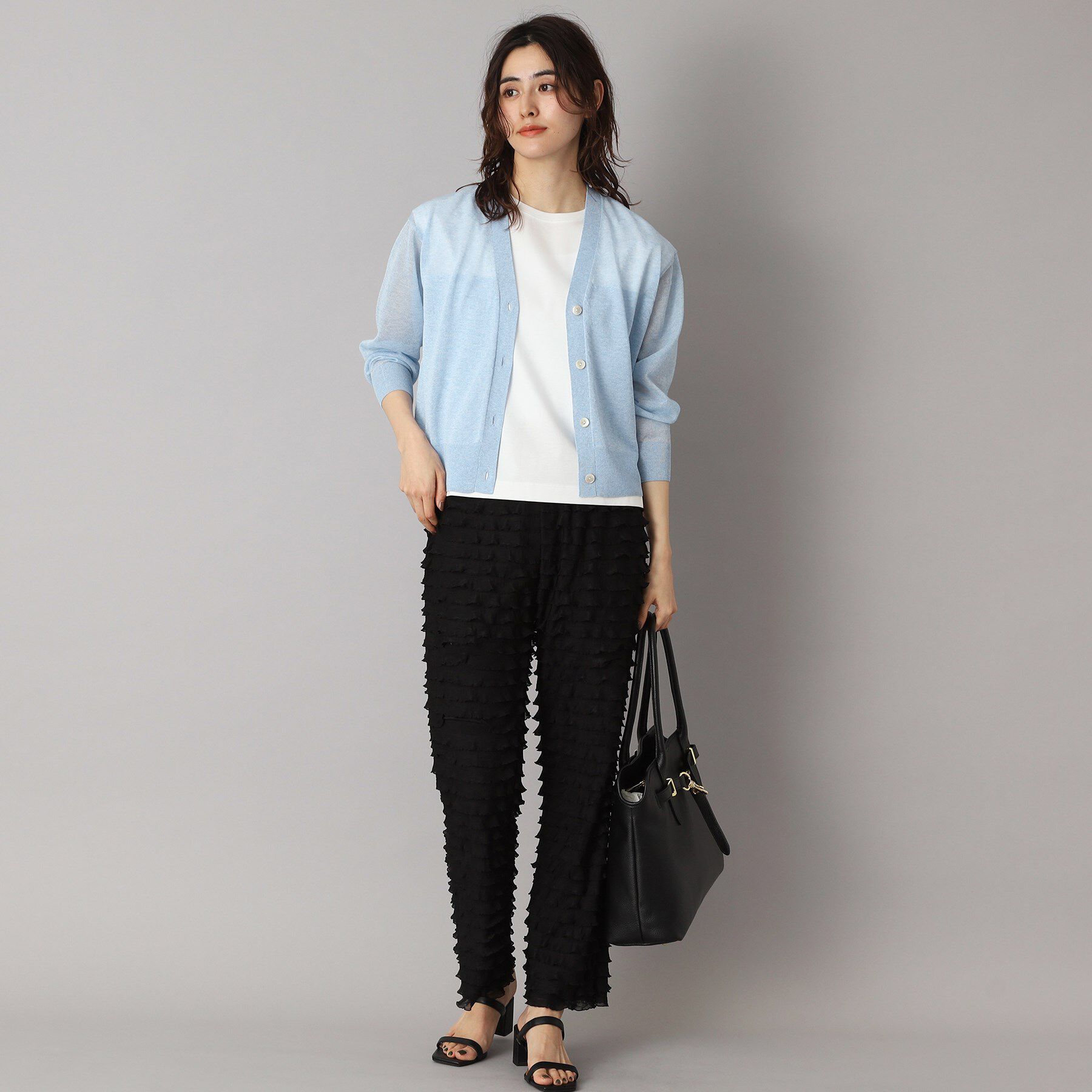 DRESSTERIOR「【洗える/ショート丈】シアーコンビカーディガン」|カーディガン|