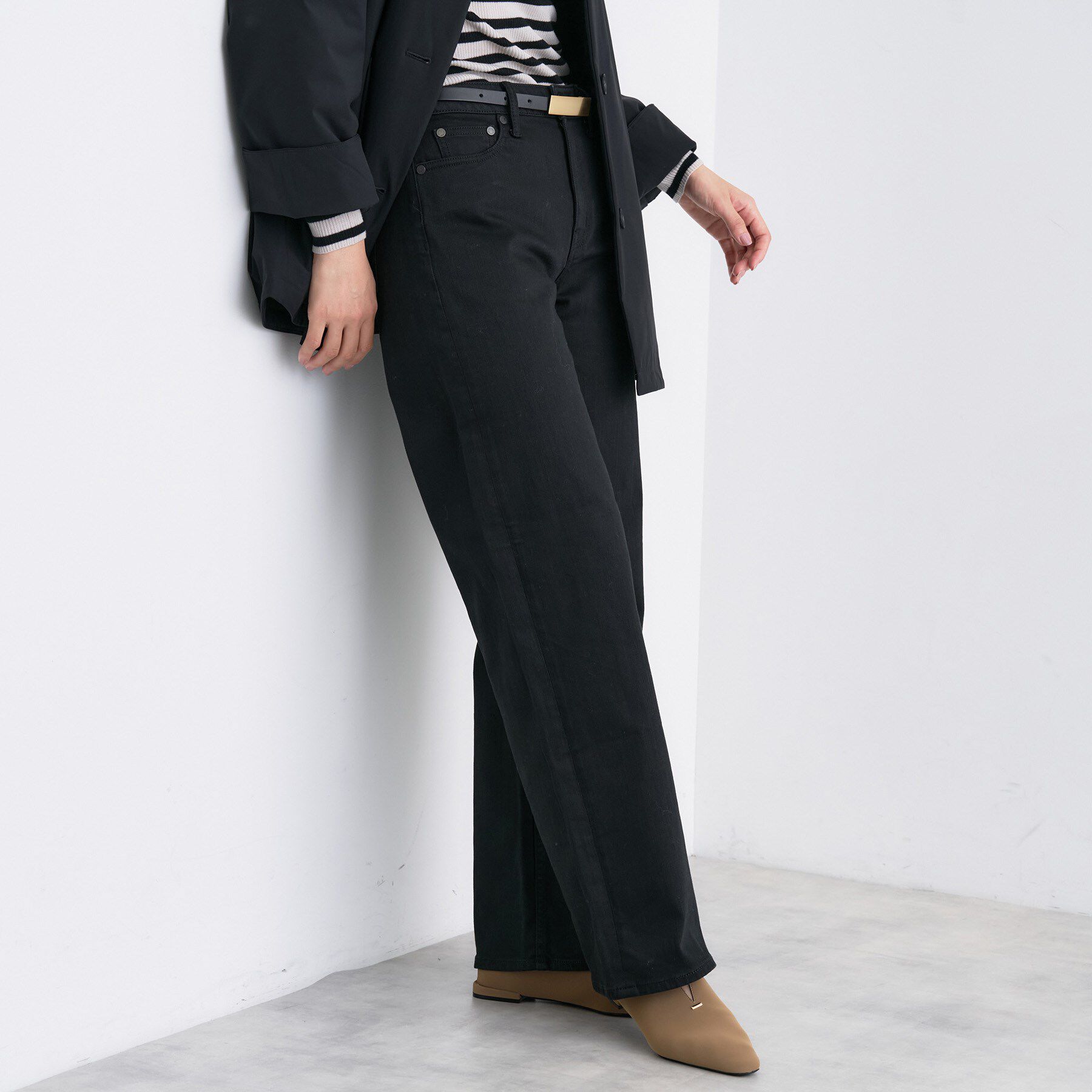 INDIVI「【褒められデニム】ワイドストレート デニムパンツ」|デニム|