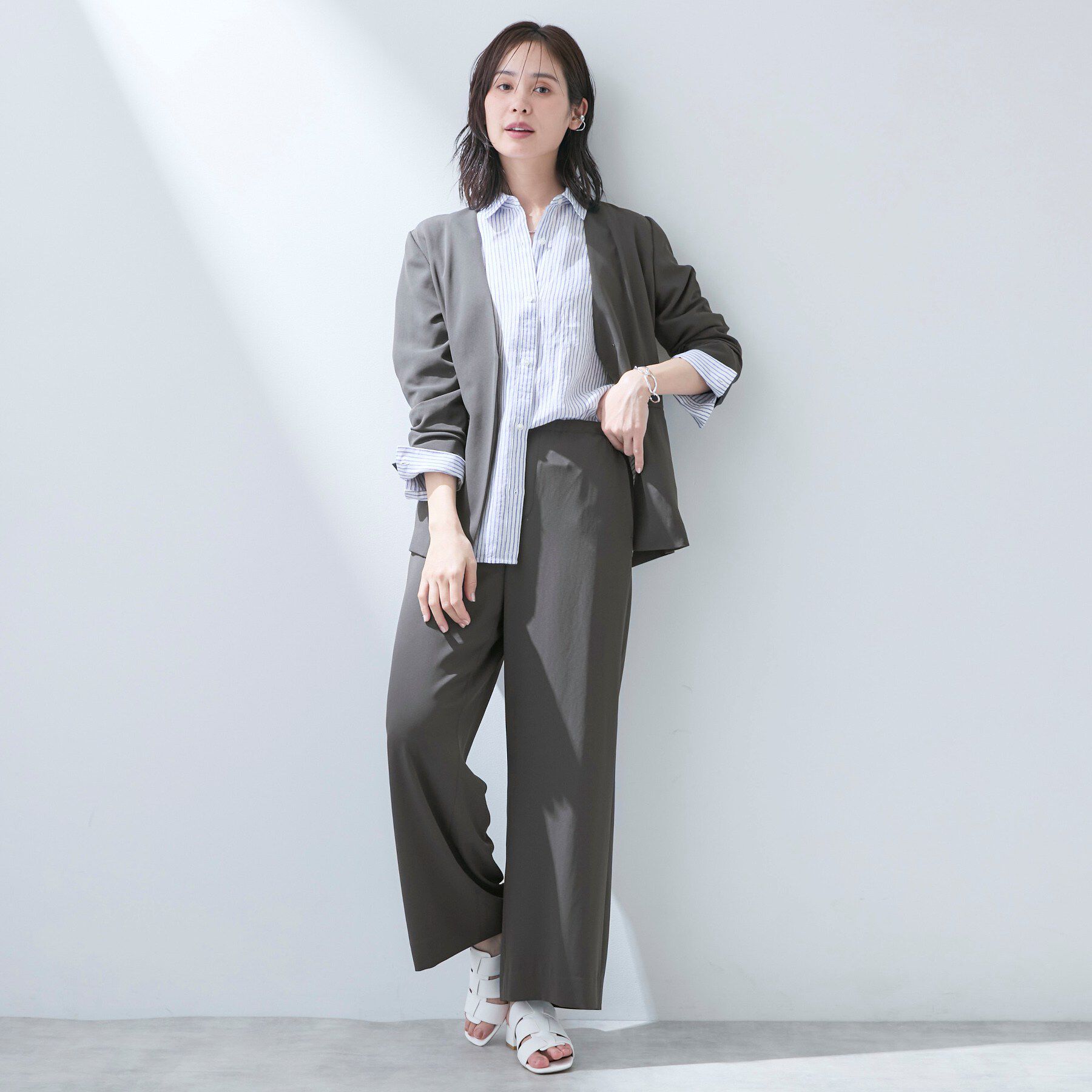 INDIVI「【さらに軽く軽快！／着る日傘】ノーカラージャケット」|ノーカラージャケット|