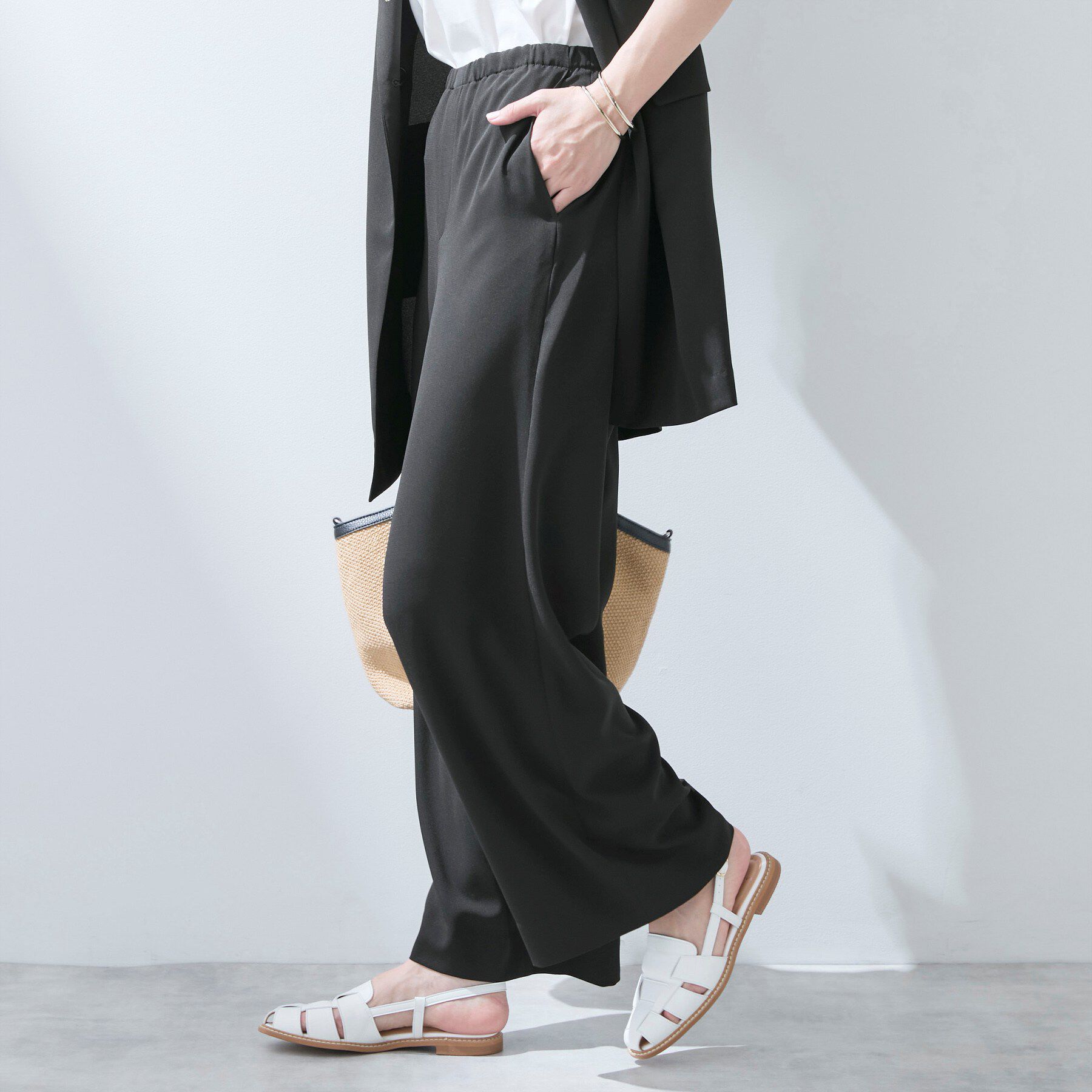 INDIVI「【さらに軽く軽快！／着る日傘】イージーワイドパンツ」|その他|