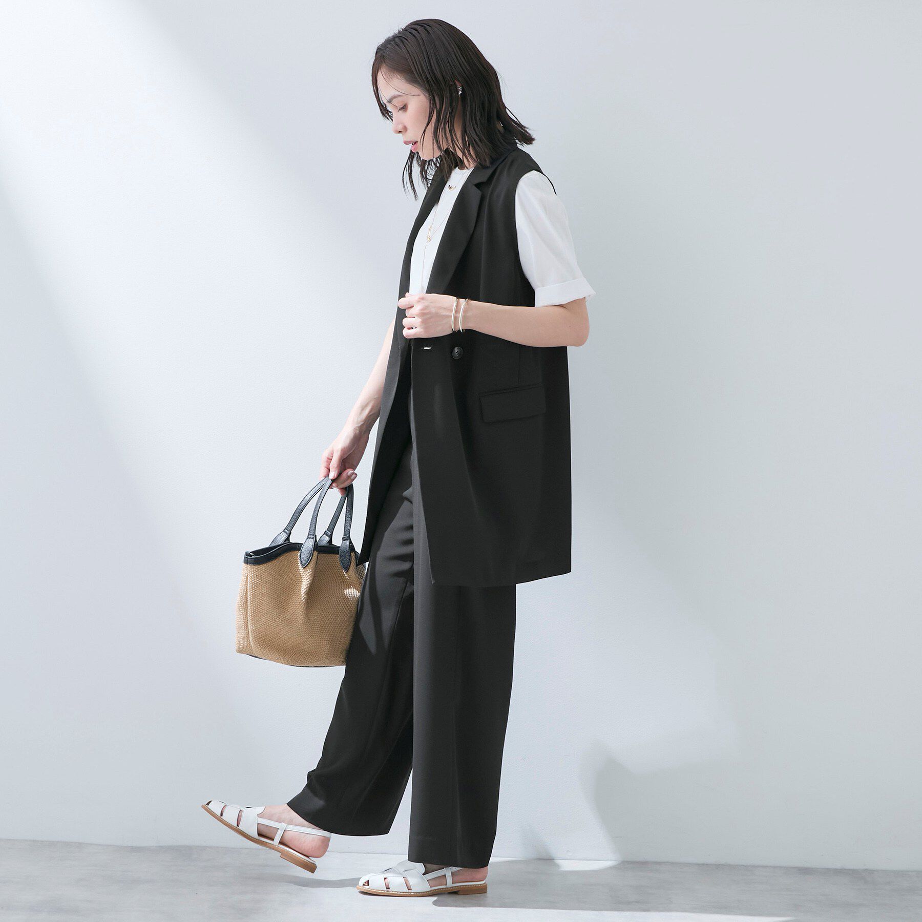 INDIVI「【さらに軽く軽快！／着る日傘】イージーワイドパンツ」|その他|