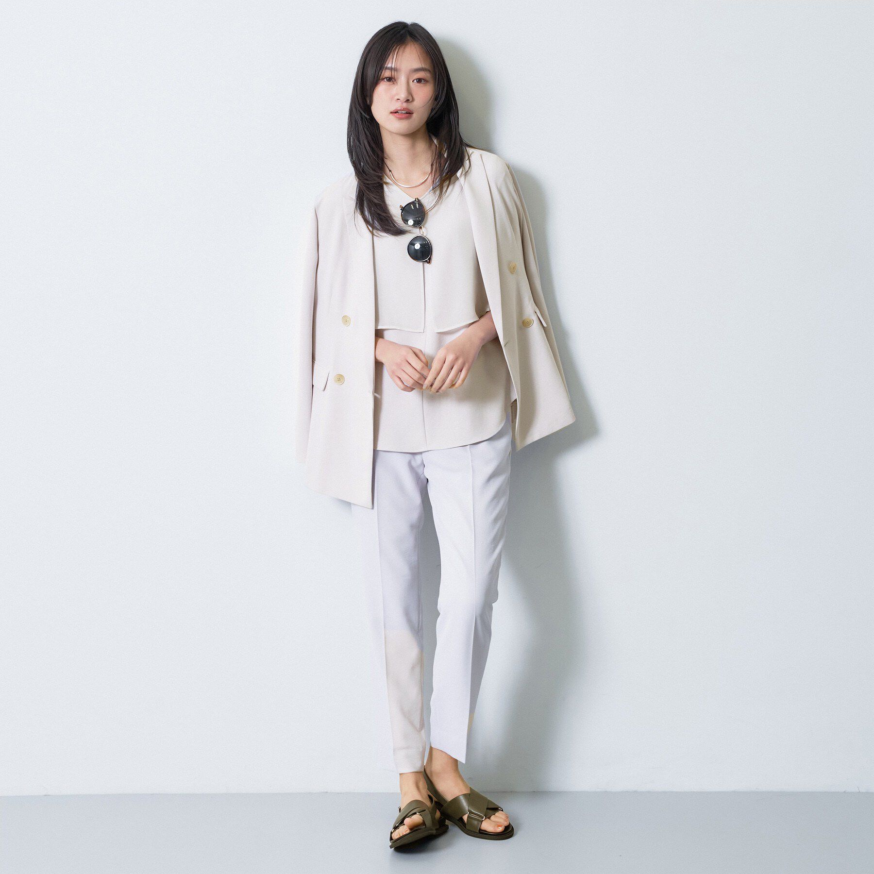 INDIVI「【着る日傘】シフォンドッキングブラウス」|シャツ・ブラウス|