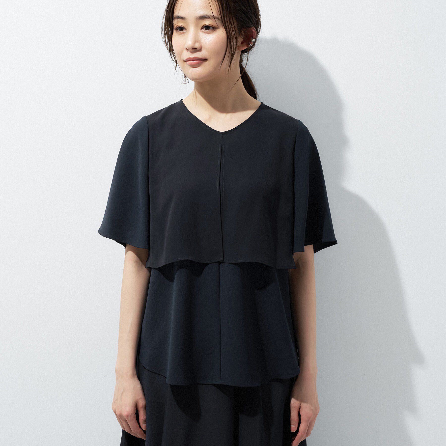 INDIVI「【着る日傘】シフォンドッキングブラウス」|シャツ・ブラウス|