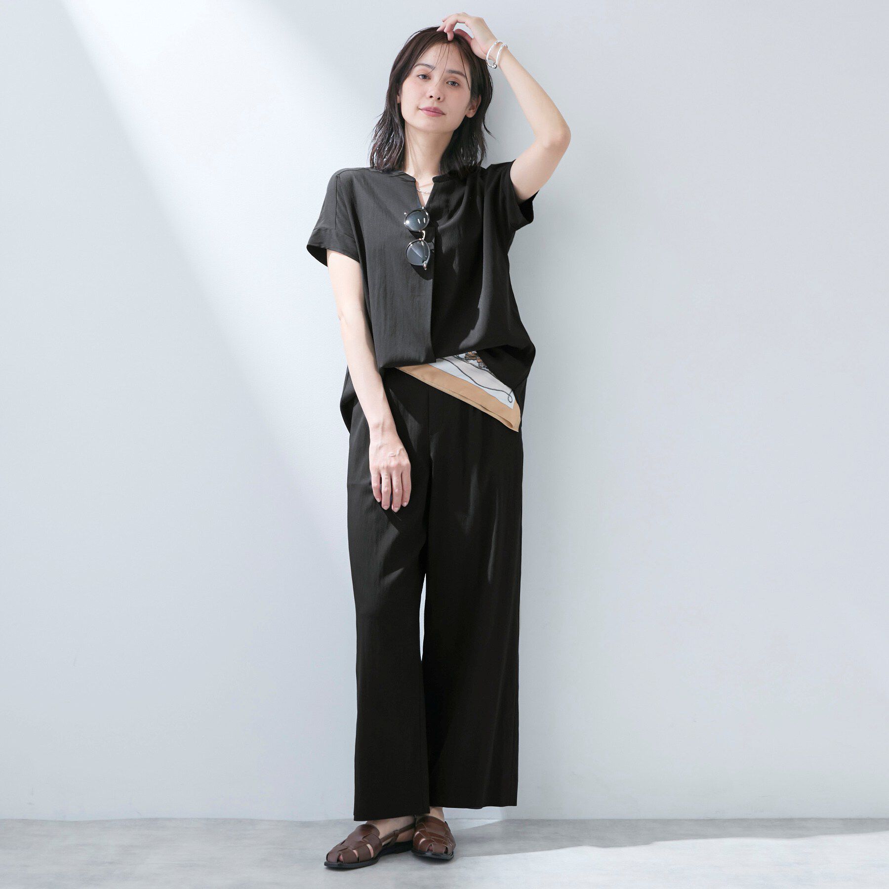 INDIVI「【洗える／SETUP可能】スキッパーブラウス」|シャツ・ブラウス|