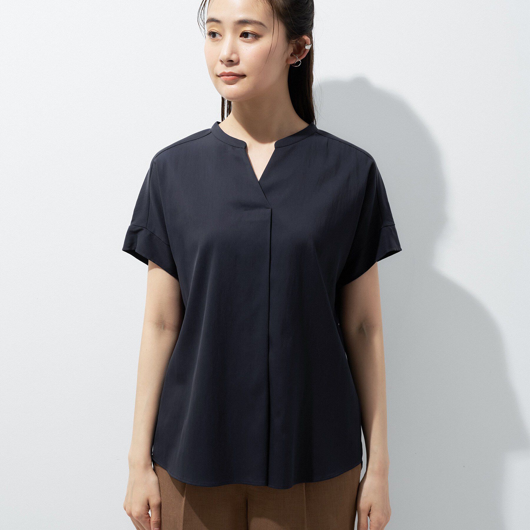 INDIVI「【洗える／SETUP可能】スキッパーブラウス」|シャツ・ブラウス|