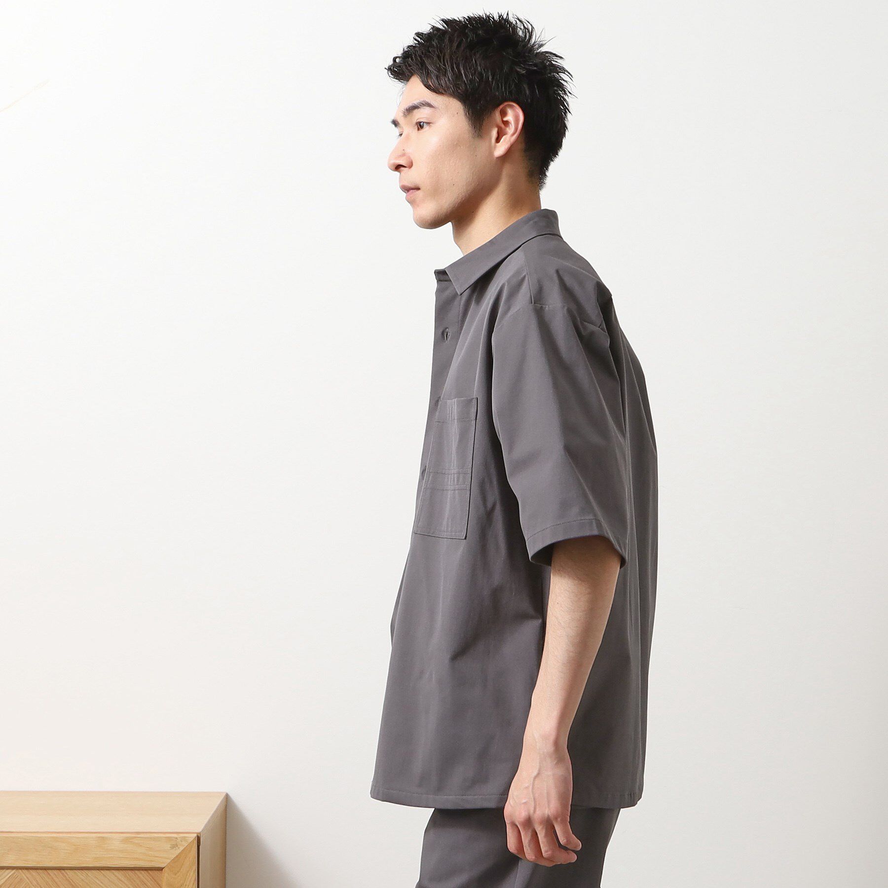 THE SHOP TK「パーフェクテックツイル5分袖シャツ【セットアップ可/吸水速乾/UVカット/アンチピリング】」|シャツ・ブラウス|