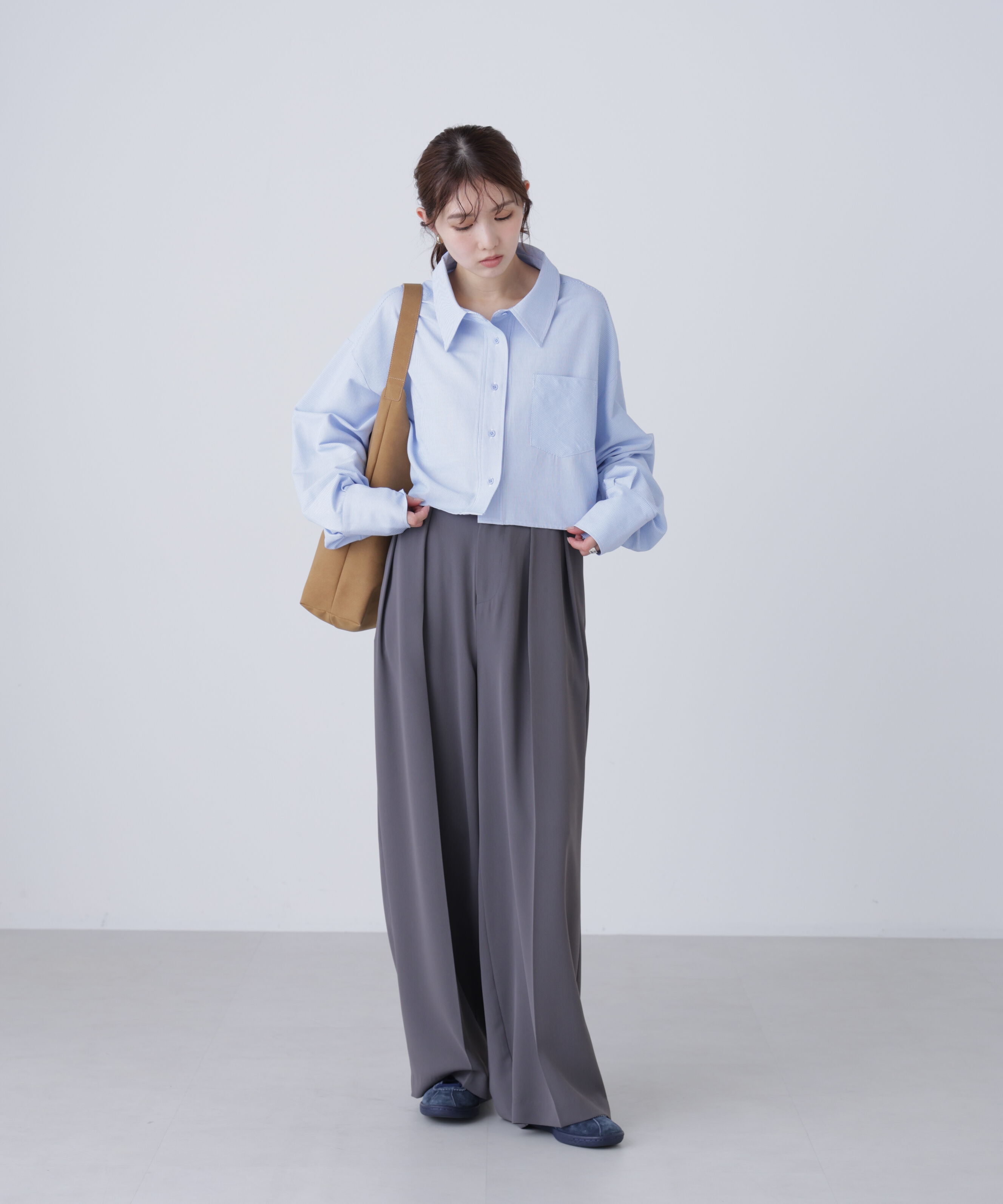  「バックレースアップショート丈シャツ」|シャツ・ブラウス|