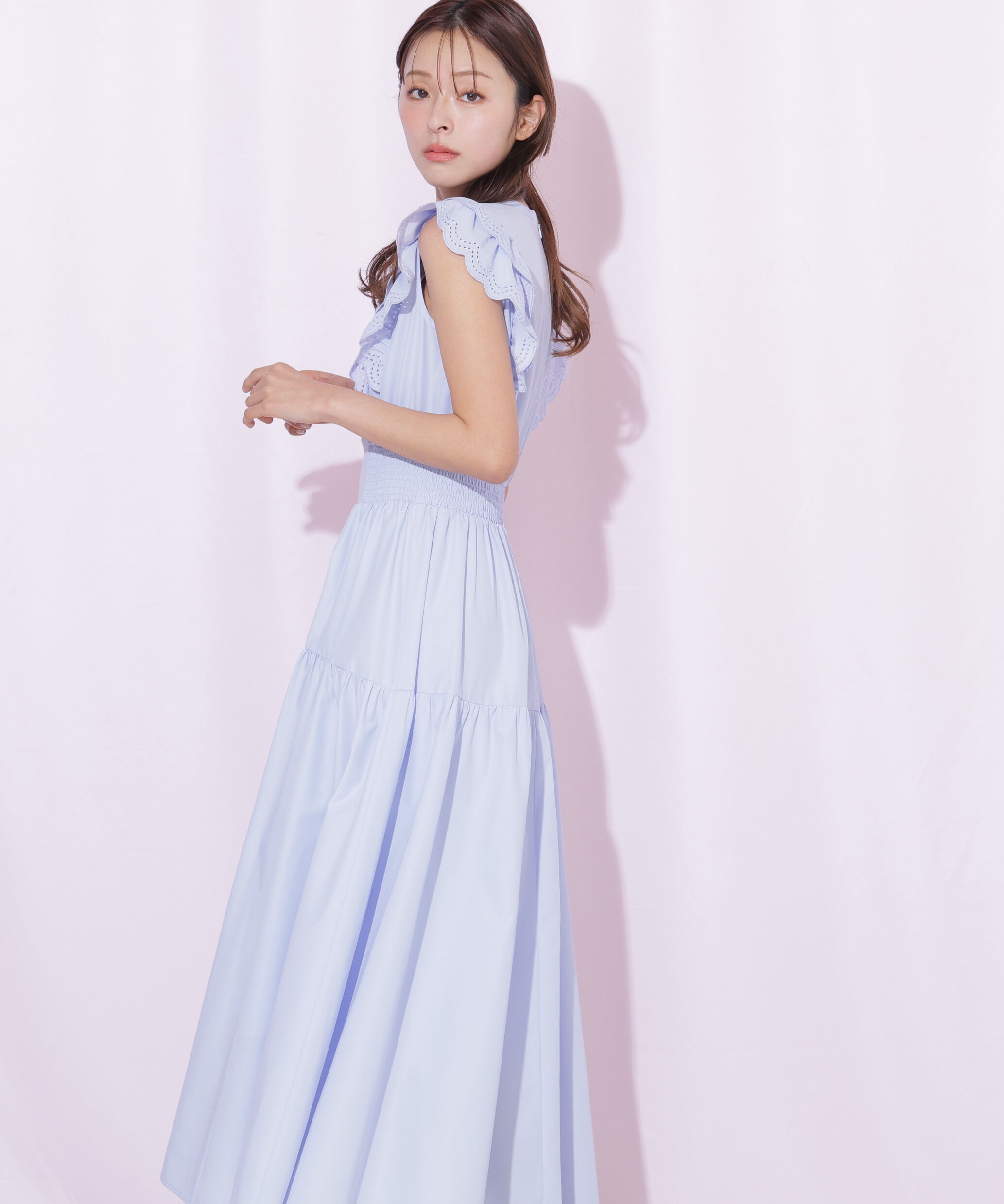  「カットワークカラーワンピース」|ワンピース|