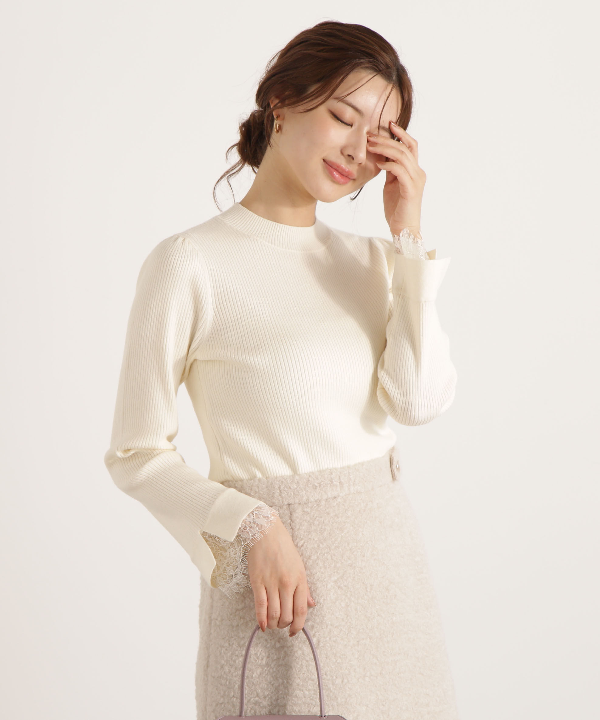 PROPORTION BODY DRESSING「レースドッキングスリーブニット 25AW」|ニット・セーター|