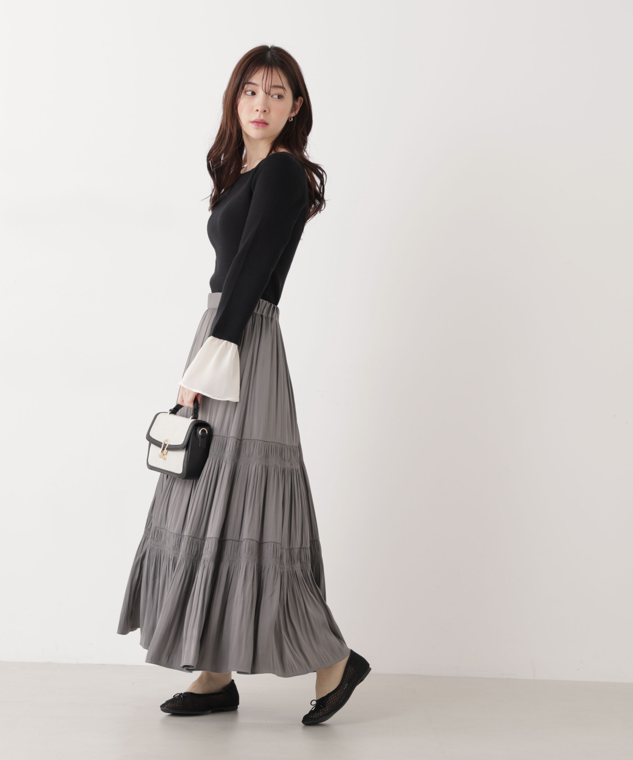 PROPORTION BODY DRESSING「《EDIT COLOGNE》ランダムギャザースカート　26SS」|スカート|