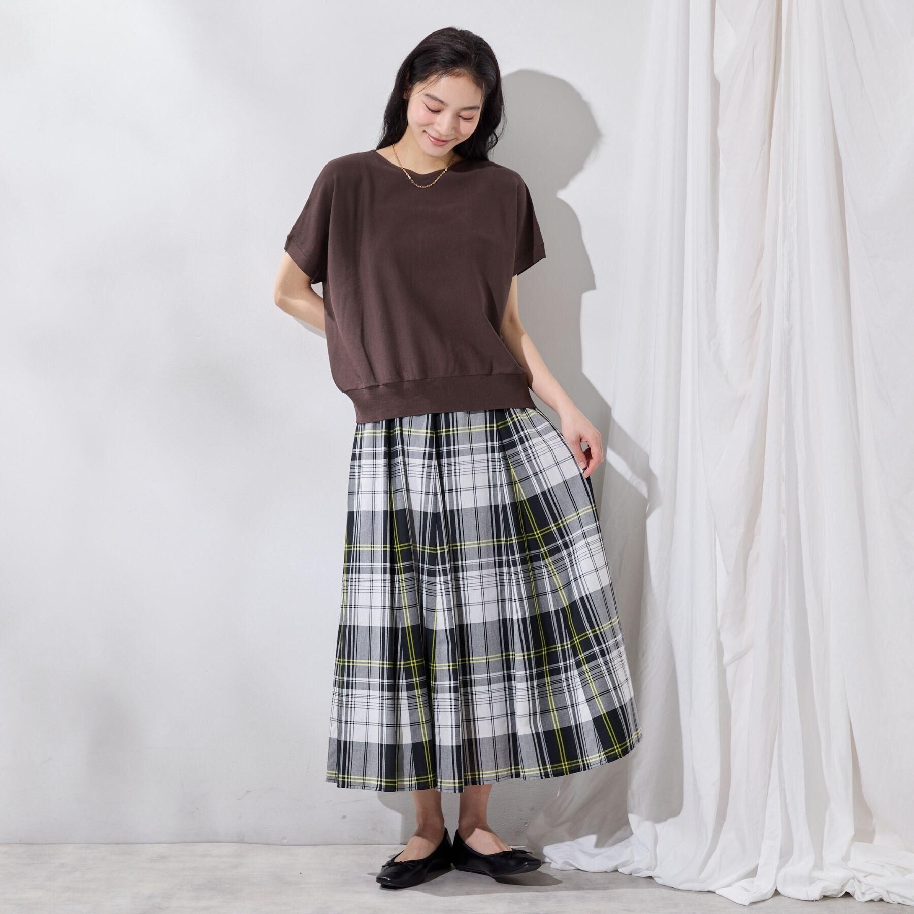 Dessin「【ウエストゴム/洗える】映えチェック柄スカート」|スカート|