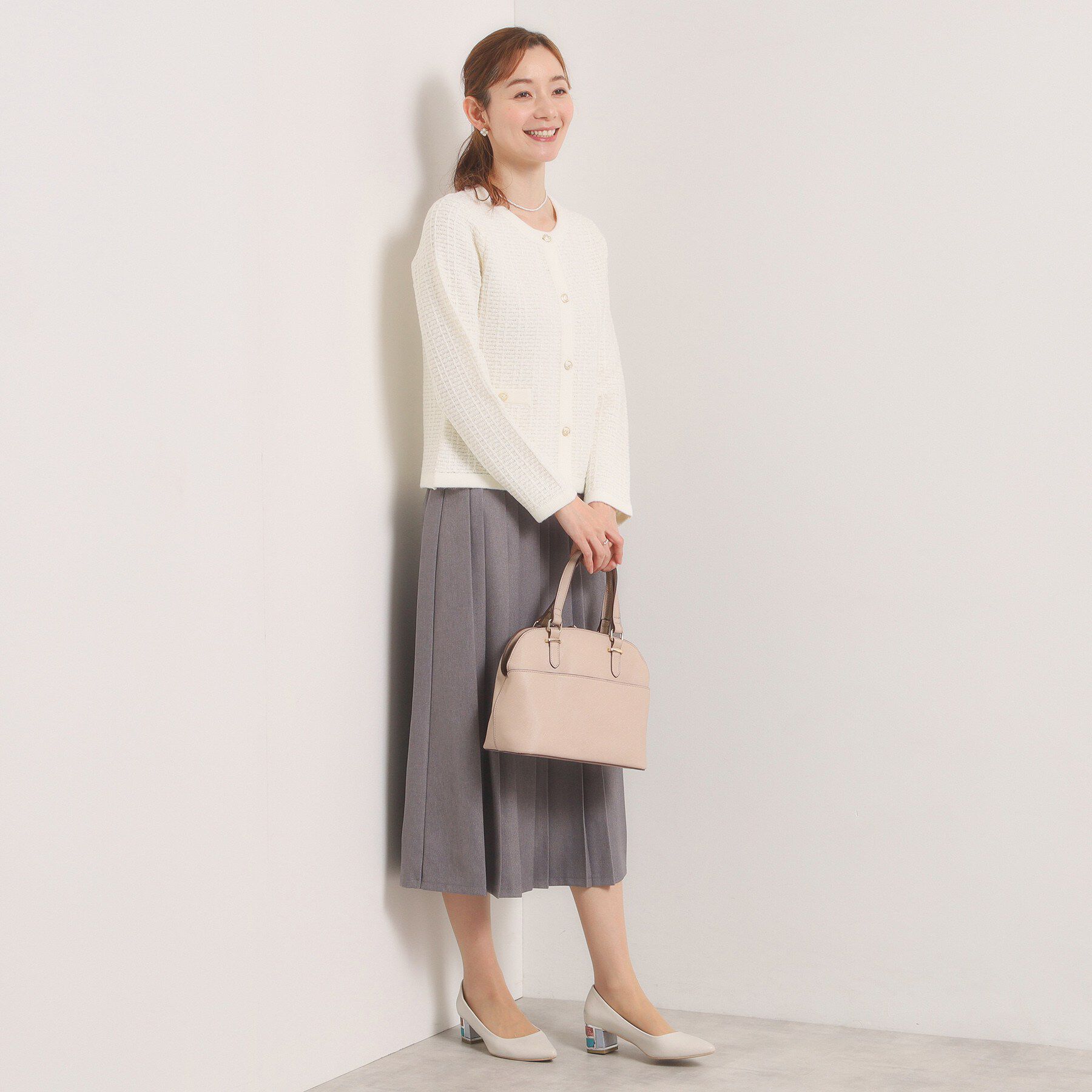 ITS&rsquo;DEMO「【入卒/手洗い可】ラメツイードニットジャケット」|ノーカラージャケット|