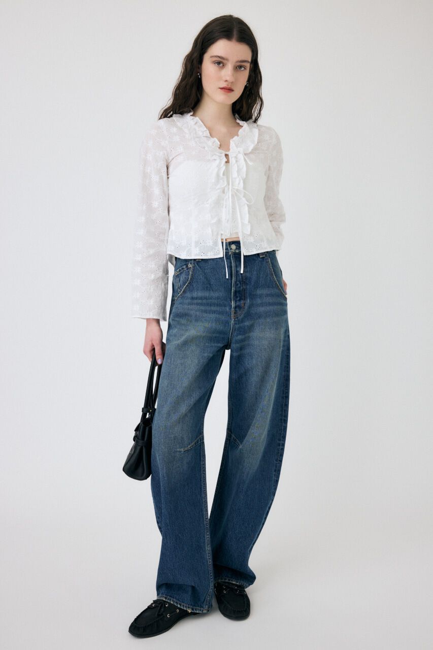 MOUSSY「FRONT TIE EYELET シャツ」|シャツ・ブラウス|