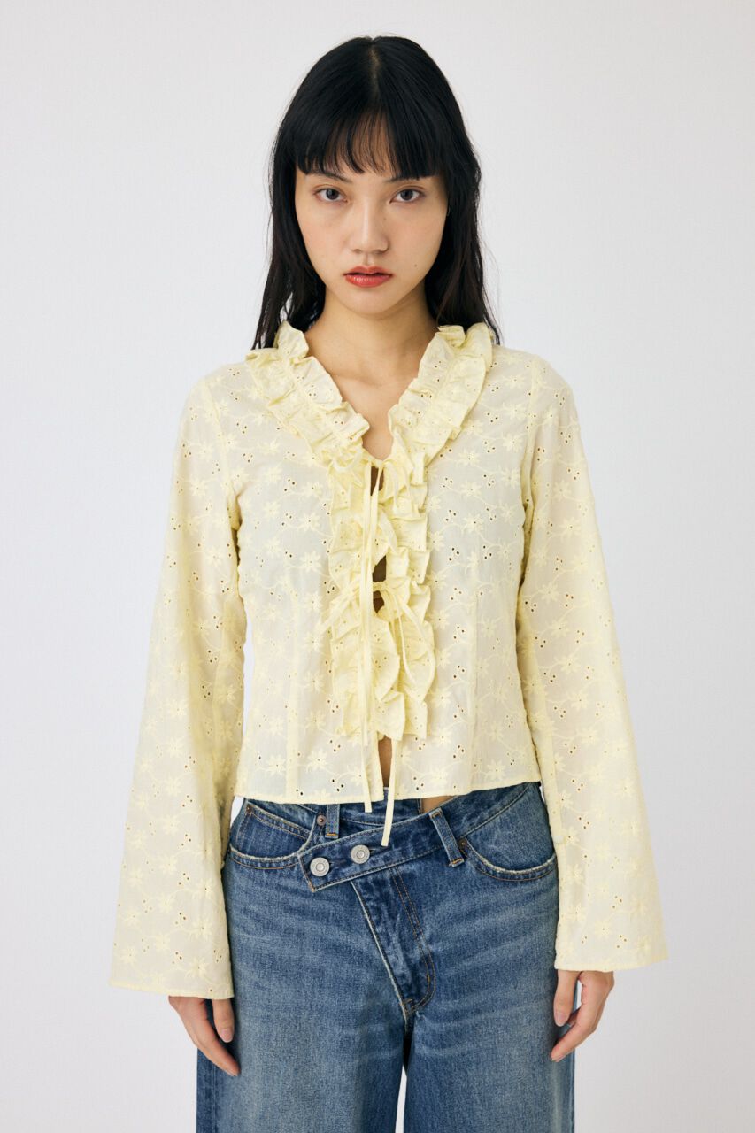 MOUSSY「FRONT TIE EYELET シャツ」|シャツ・ブラウス|