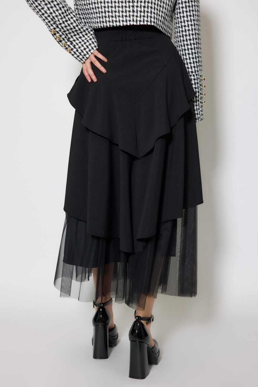 rienda「チュールレイヤードラッフルジャストウエストスカート」|スカート|