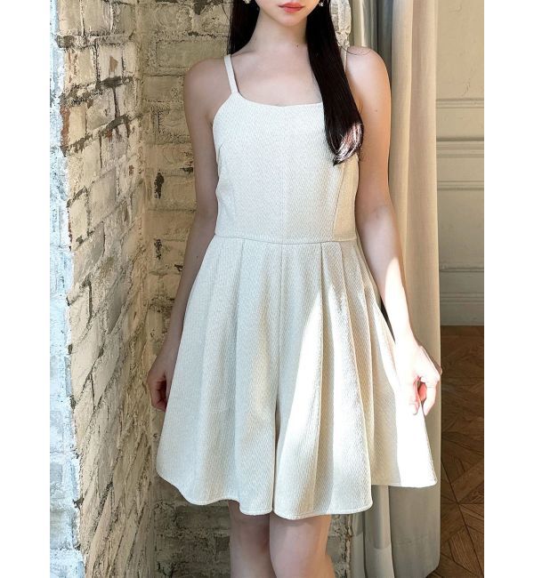 RESEXXY「フレアショートコンビネゾン」|オールインワン|ホワイト