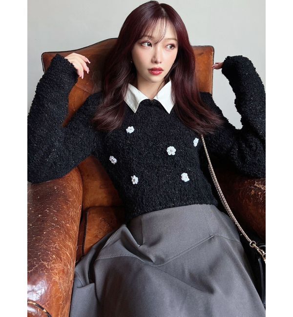 RESEXXY「シャツドッキングニットトップス」|ニット・セーター|