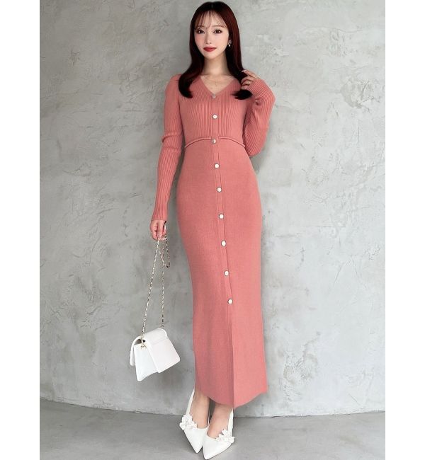 RESEXXY「ゴールドボタンタイトニットワンピース」|ワンピース|