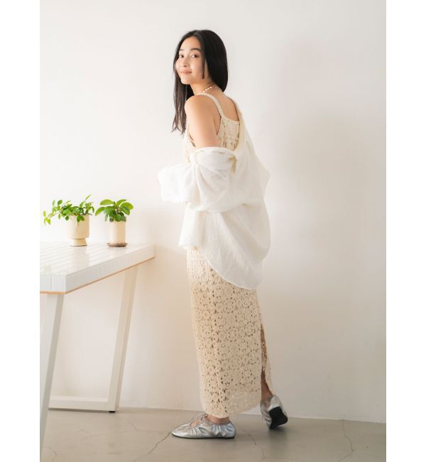 Ungrid「透かし編みレースキャミワンピース」|ワンピース|