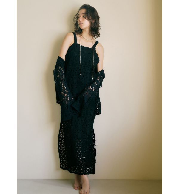 Ungrid「透かし編みレースキャミワンピース」|ワンピース|