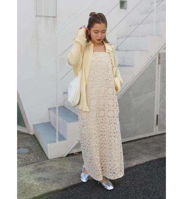 Ungrid「透かし編みレースキャミワンピース」|ワンピース|