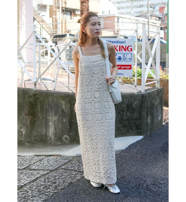 Ungrid「透かし編みレースキャミワンピース」|ワンピース|